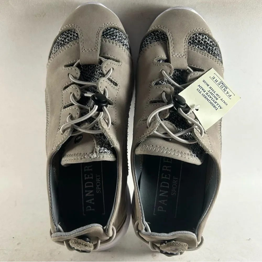 NEW Pandere Barista Women’s Suede Leather Shoes Drawstring Sneakers Brown Size 6